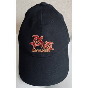 Hawaiian Headwear Black Red Turtle and Hawaii Embroidered Snapback Cap Hat